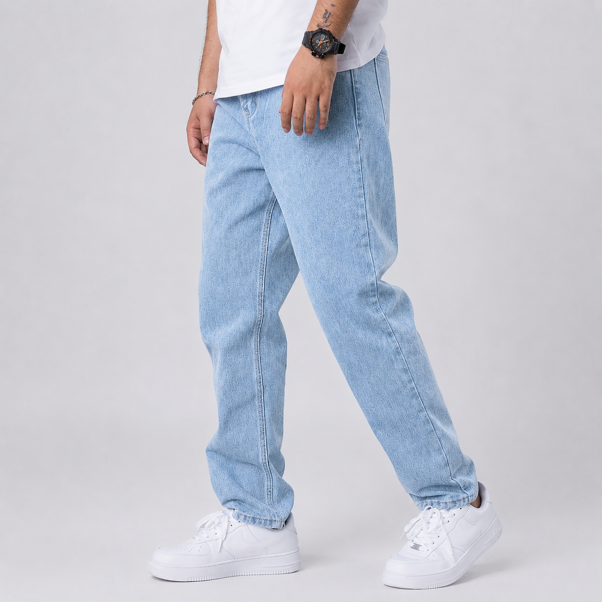 Men's Loose-Fit Wide-Leg Stretch Jeans