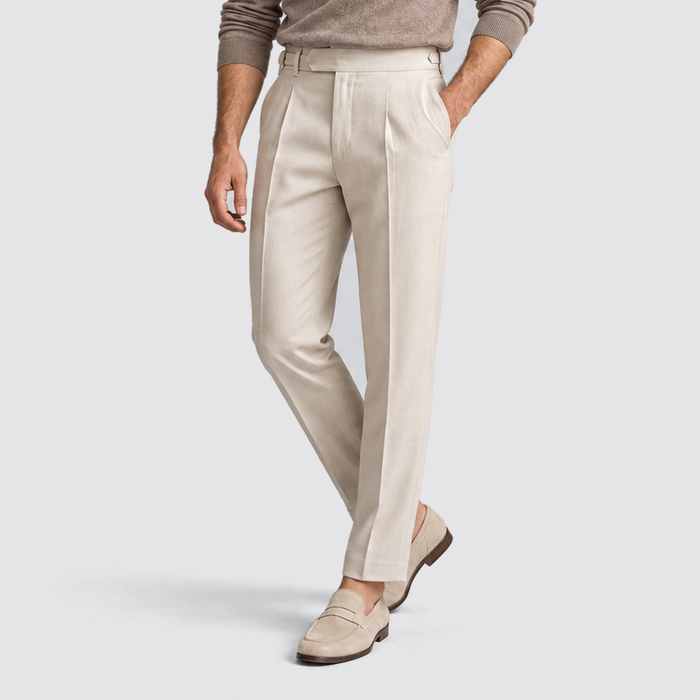 Rowenfield Men's Tailored Fit Trousers – Beige – 01