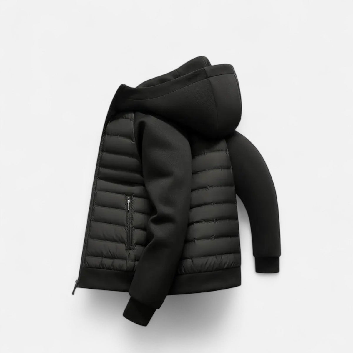 Rowenfield Men's Hooded Down Jacket with Quilted Panels — product view 6