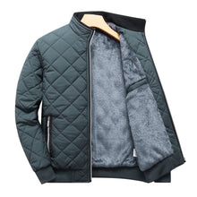 Men's Diamond-Quilted Zip-Up Jacket with Stand Collar