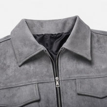 Men's Faux Suede Jacket with Relaxed Fit