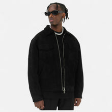 Men's Faux Suede Jacket with Relaxed Fit
