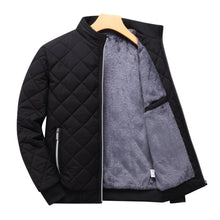 Men's Diamond-Quilted Zip-Up Jacket with Stand Collar