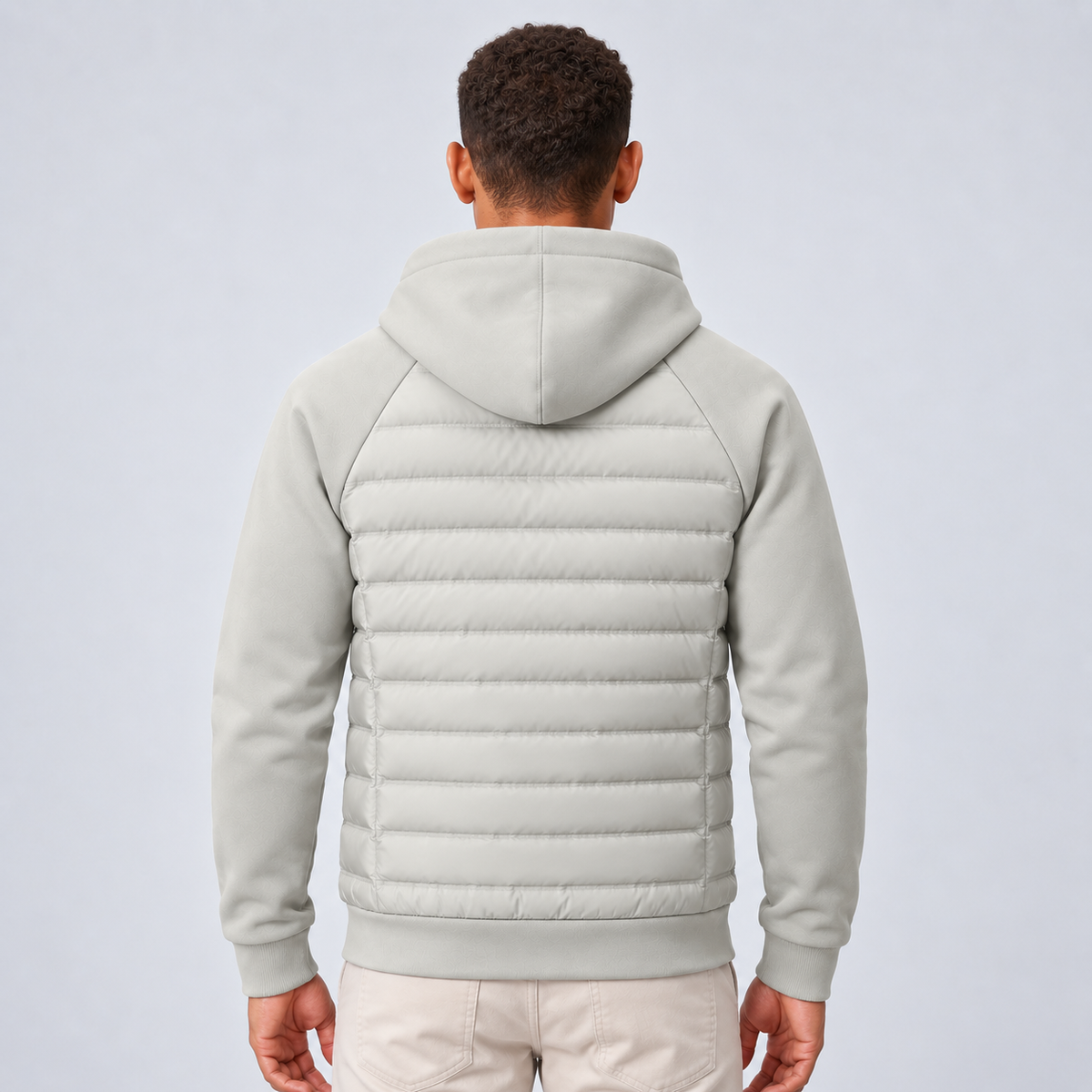 Rowenfield Men's Hooded Down Jacket with Quilted Panels — product view 8