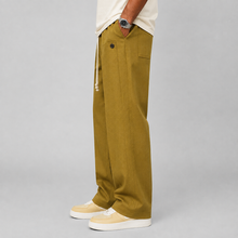 Men's Relaxed Fit Wide Leg Pants with Drawstring Waist
