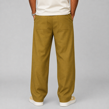 Men's Relaxed Fit Wide Leg Pants with Drawstring Waist