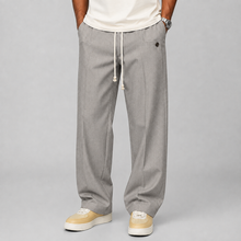 Men's Relaxed Fit Wide Leg Pants with Drawstring Waist