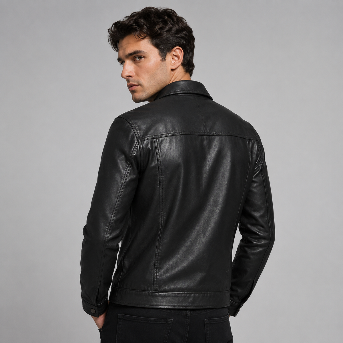 Men's Vintage Faux Leather Jacket