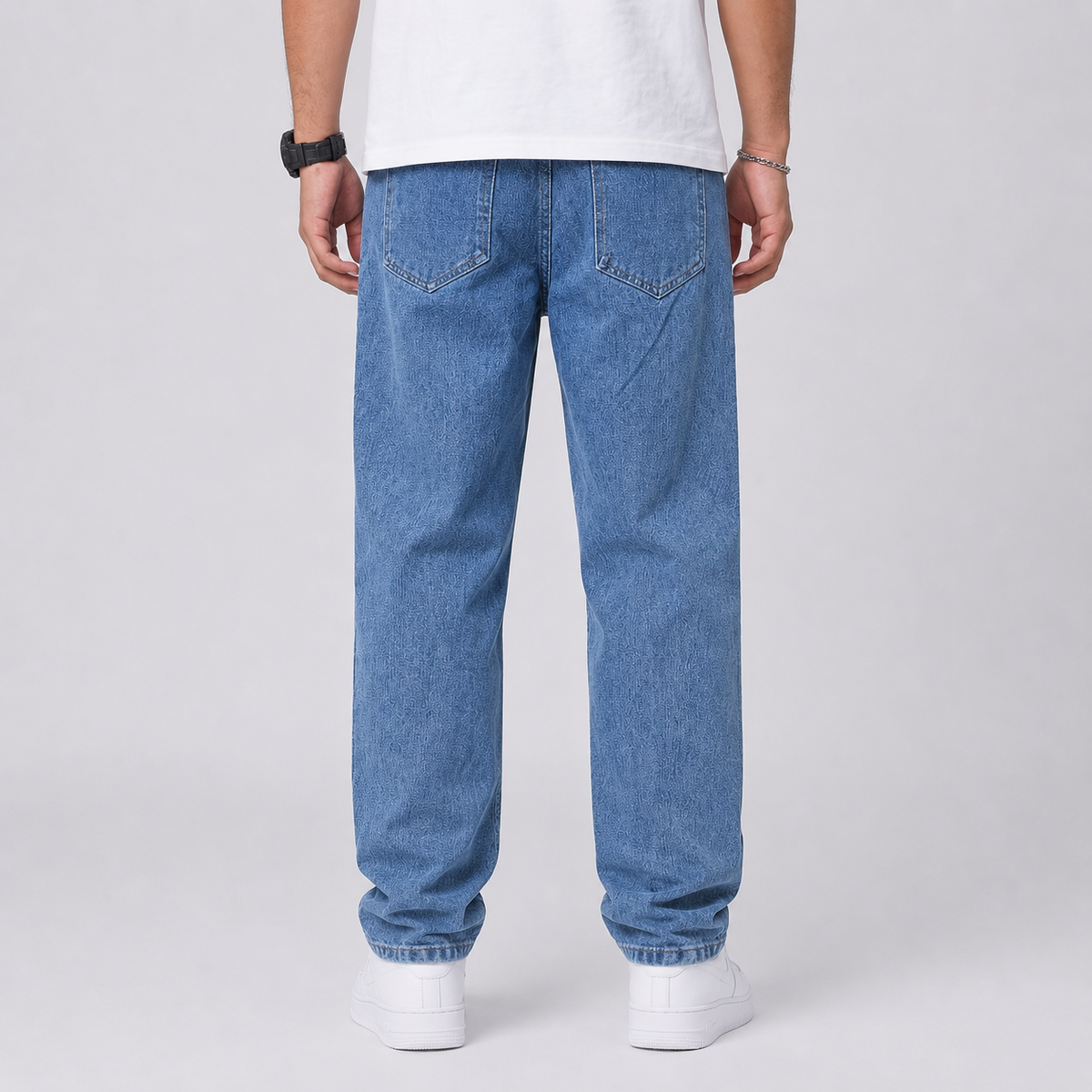 Men's Loose-Fit Wide-Leg Stretch Jeans