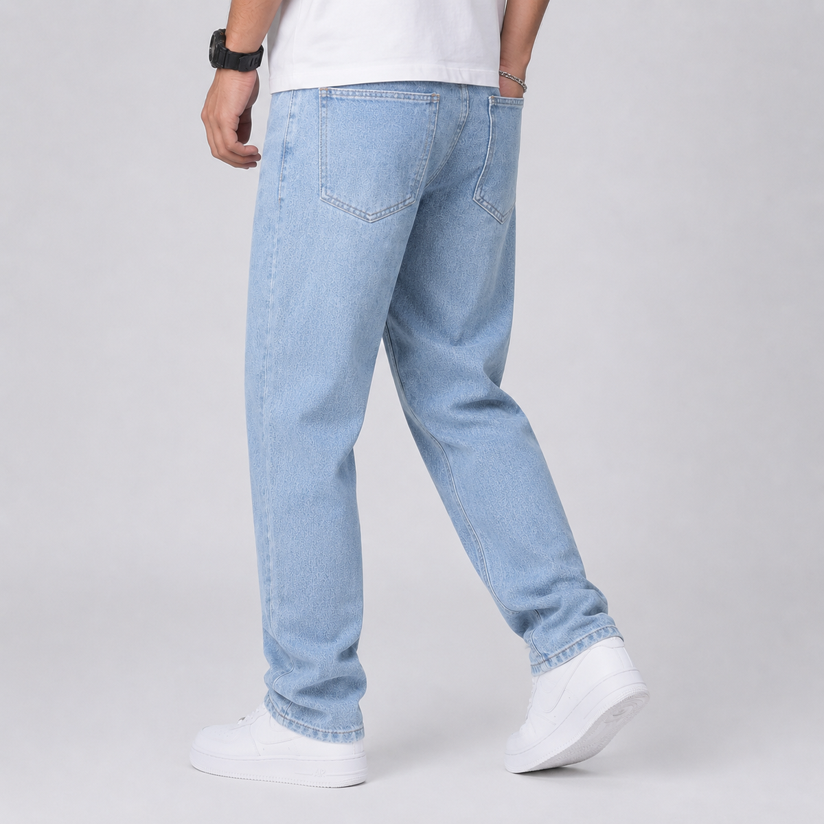 Men's Loose-Fit Wide-Leg Stretch Jeans