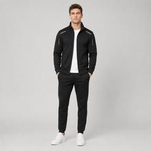 Men's Zip-Up Tracksuit Set with Stand Collar