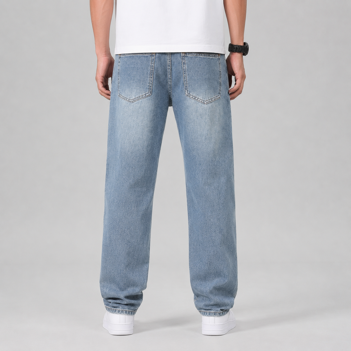 Men's Loose-Fit Wide-Leg Stretch Jeans