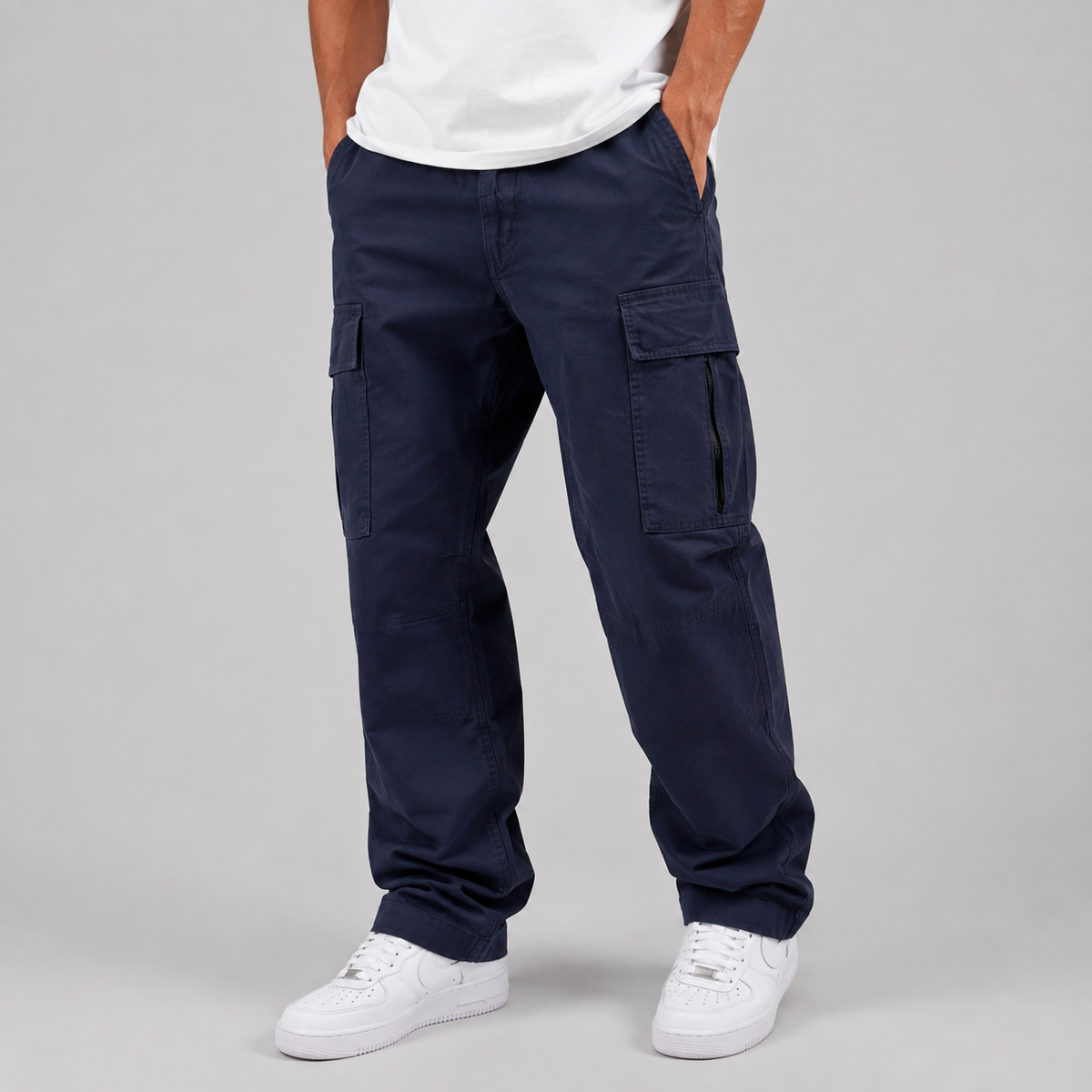 Men's Relaxed-Fit Cargo Pants with Drawstring Waist