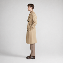 Men's Belted Trench Coat with Double Breasted Front