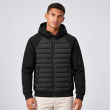 Rowenfield Men's Hooded Down Jacket with Quilted Panels — product view 1