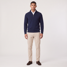 Men's Quarter-Zip Knitted Sweater with Stand Collar