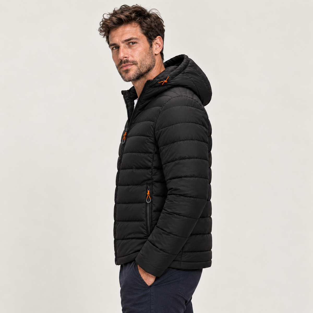 Rowenfield Men's Jacket Puffer Hooded Quilted Full Zip — product view 3