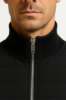 Men's Hybrid Quilted Jacket with Knit Sleeves