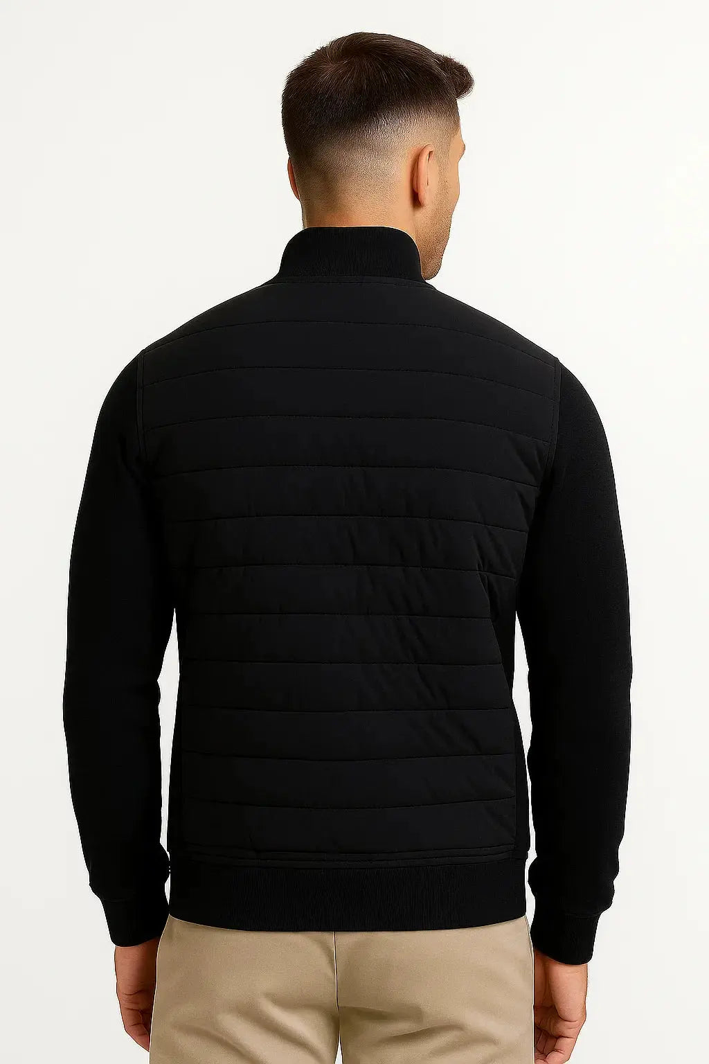Men's Hybrid Quilted Jacket with Knit Sleeves