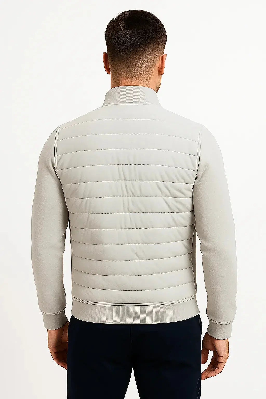Men's Hybrid Quilted Jacket with Knit Sleeves