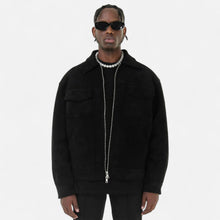 Men's Faux Suede Jacket with Relaxed Fit