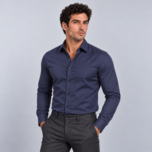 Rowenfield Men's Wrinkle-Free Formal Shirt – Navy Blue – front