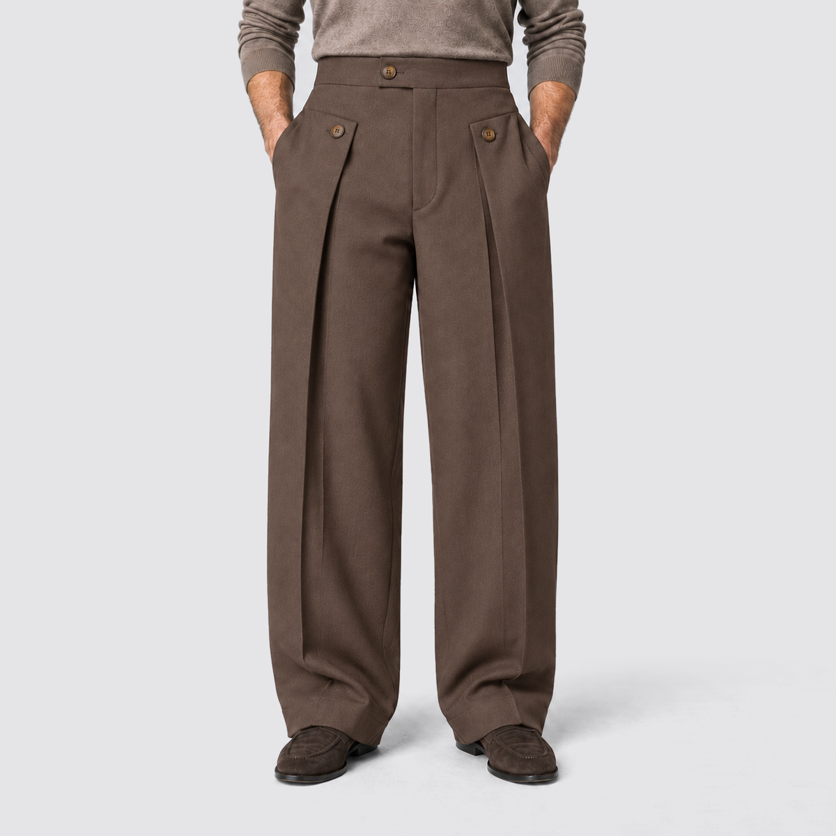 Rowenfield wide leg trousers - Brown - frontaal
