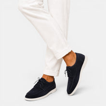 Rowenfield Men's Moccasin Shoes Suede-Look Lace-Up