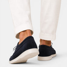 Rowenfield Men's Moccasin Shoes Suede-Look Lace-Up