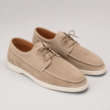 Rowenfield Men's Moccasin Shoes Suede-Look Lace-Up
