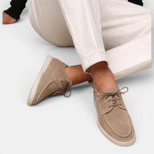 Rowenfield Men's Moccasin Shoes Suede-Look Lace-Up