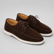 Rowenfield Men's Moccasin Shoes Suede-Look Lace-Up