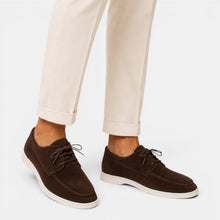 Rowenfield Men's Moccasin Shoes Suede-Look Lace-Up