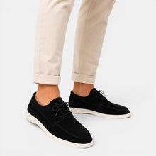 Rowenfield Men's Moccasin Shoes Suede-Look Lace-Up