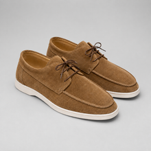 Rowenfield Men's Moccasin Shoes Suede-Look Lace-Up