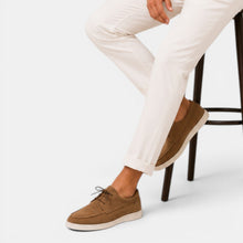 Rowenfield Men's Moccasin Shoes Suede-Look Lace-Up