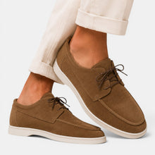 Rowenfield Men's Moccasin Shoes Suede-Look Lace-Up
