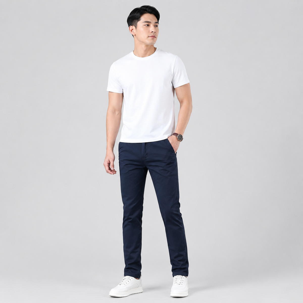 Rowenfield Men's Slim Fit Work Trousers with Straight Leg