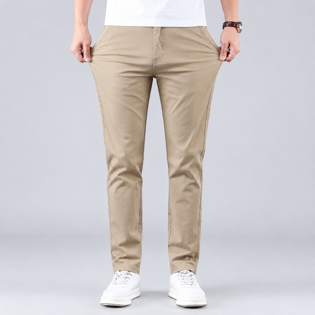 Rowenfield Men's Slim Fit Work Trousers with Straight Leg