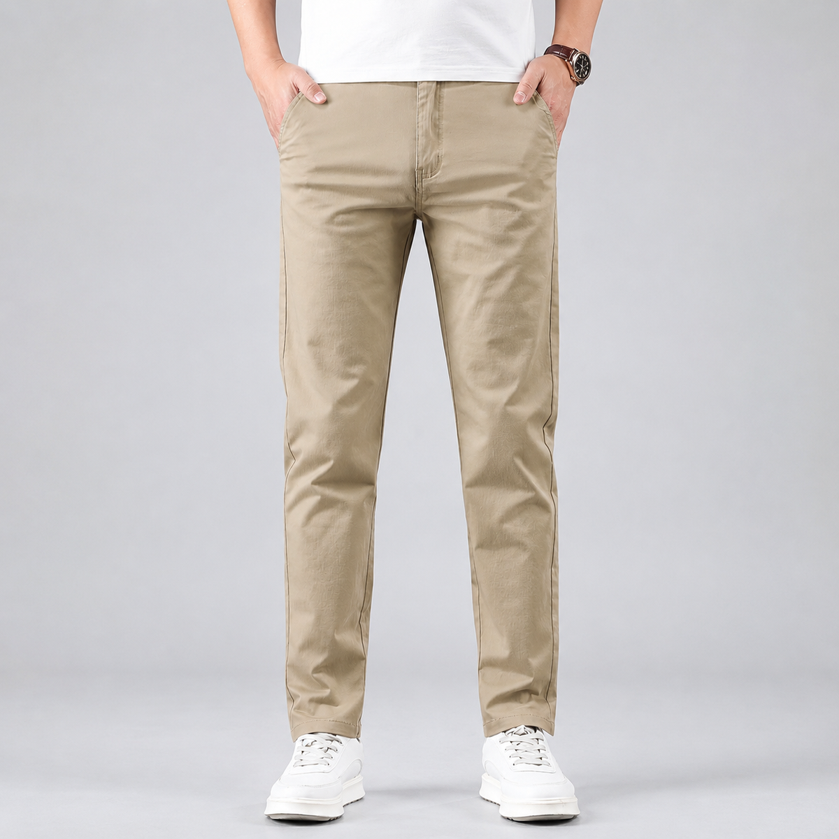 Rowenfield Men's Slim Fit Work Trousers with Straight Leg
