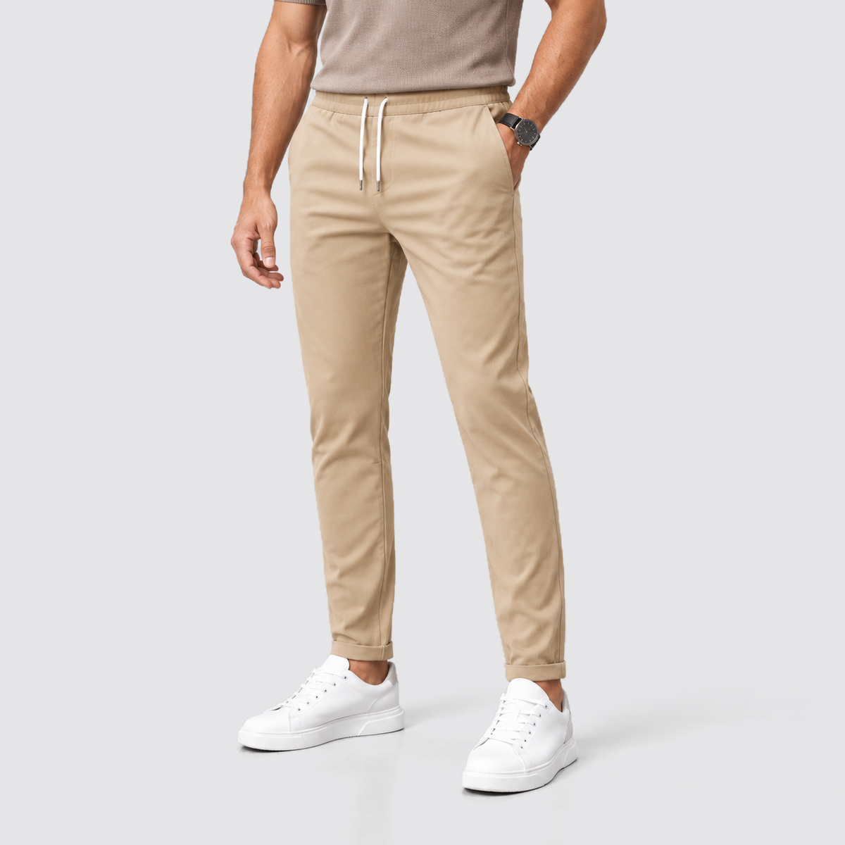 Rowenfield drawstring trousers - Beige - hero