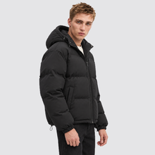 Rowenfield hooded puffer jacket - black - side