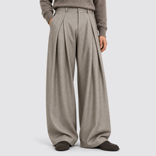 Rowenfield Wide Leg Pleated High Waist – gray – 01
