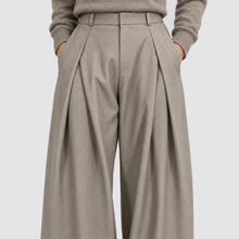 Rowenfield Wide Leg Pleated High Waist – gray – 05