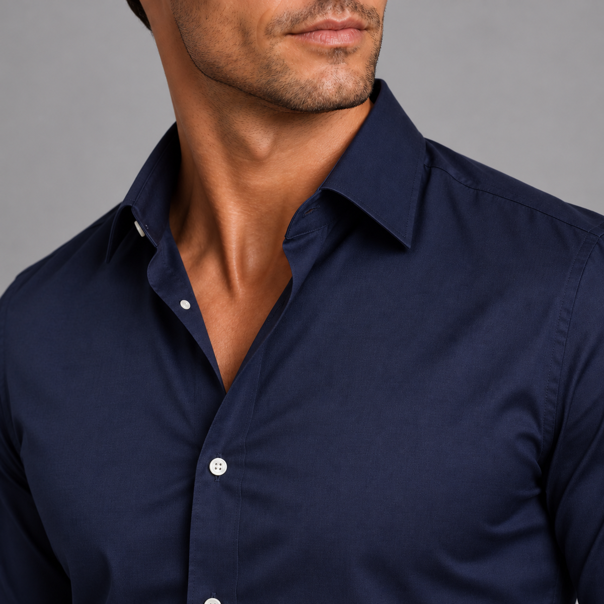 Rowenfield Men's Slim Fit Satin Stretch Shirt  studio product photo 3