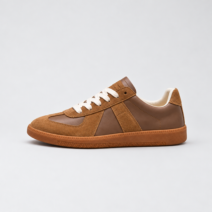 Rowenfield men's brown casual sneaker, side view