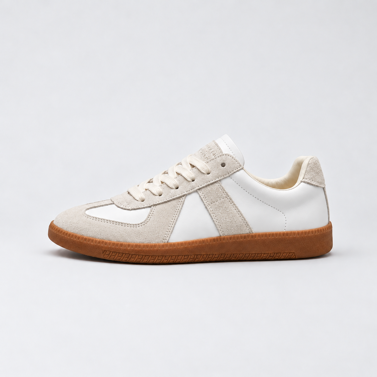 Rowenfield Men's Comfort Lace-Up Lightweight Casual Sneakers White studio product photo 6