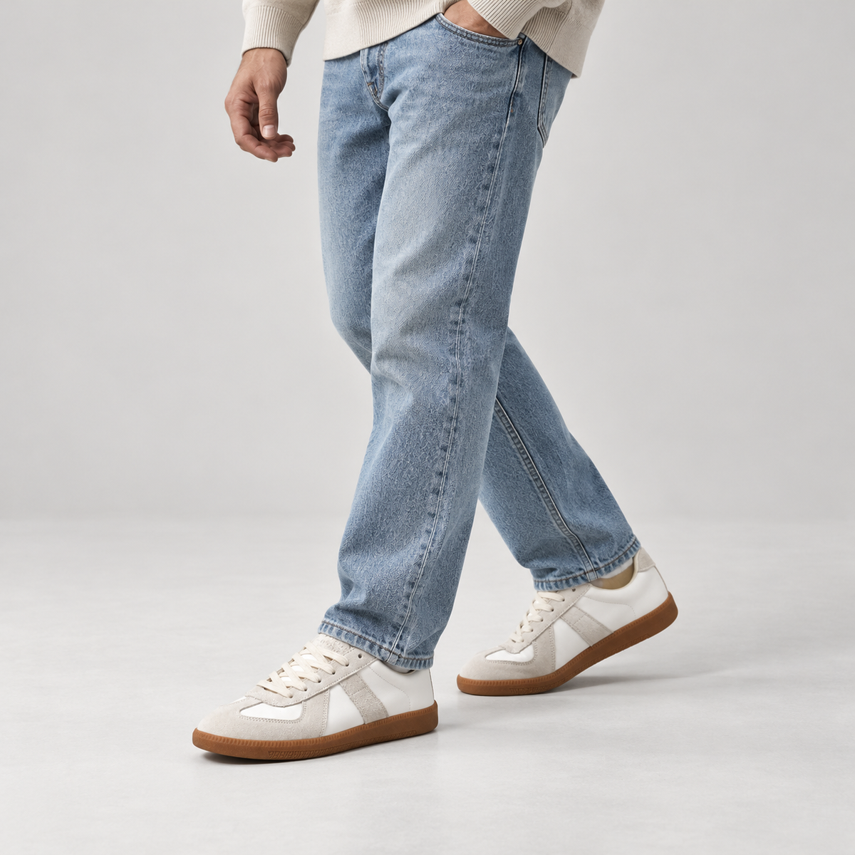 Rowenfield Men's Comfort Lace-Up Lightweight Casual Sneakers  studio product photo 8