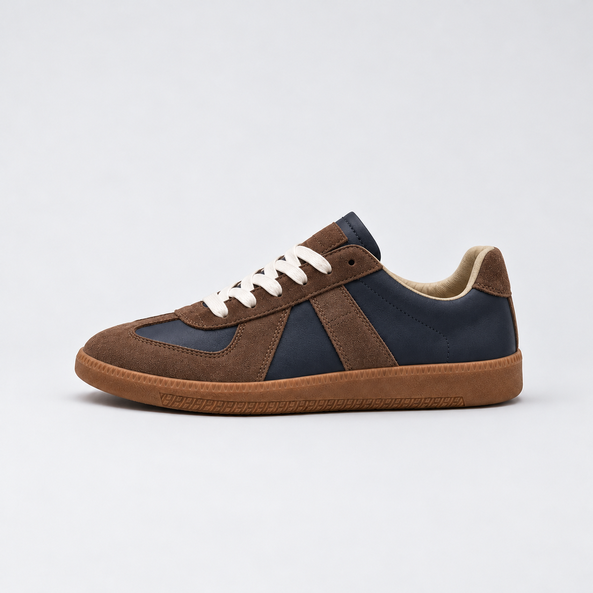Rowenfield Men's Comfort Lace-Up Lightweight Casual Sneakers Gray/Brown studio product photo 11