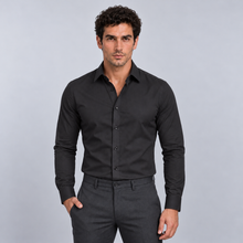 Rowenfield Men's Wrinkle-Free Formal Shirt – Black – front